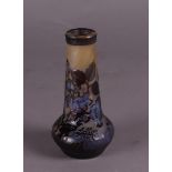 Vase in multilayer glass paste, signed Laflor. France, circa 1900.