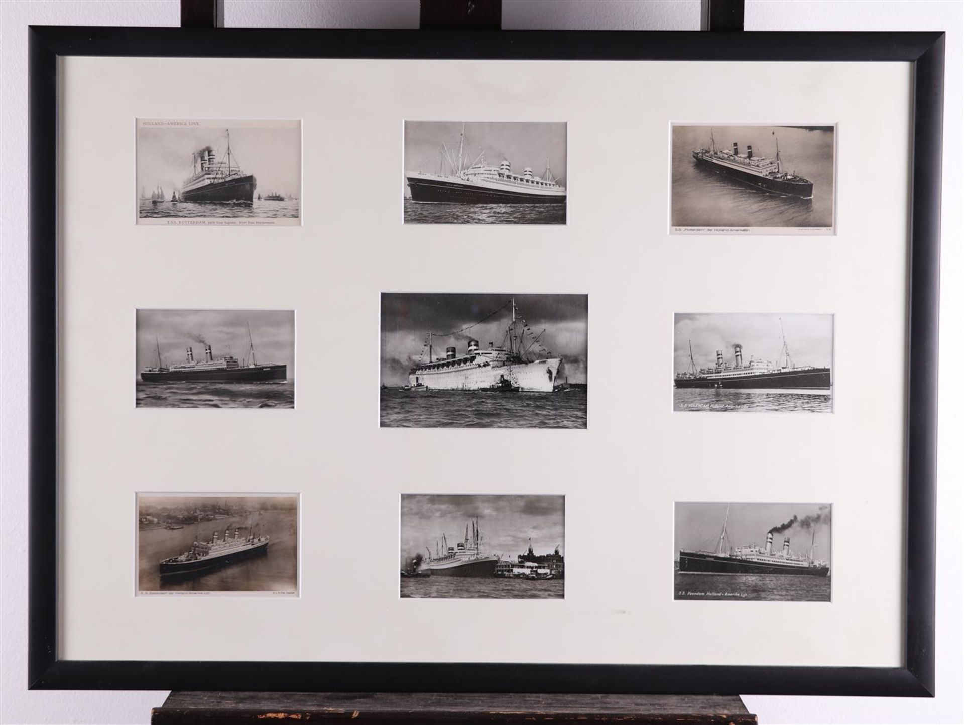 A photo collage containing (9) original photos of ships of the HAL: Holland America Line.
