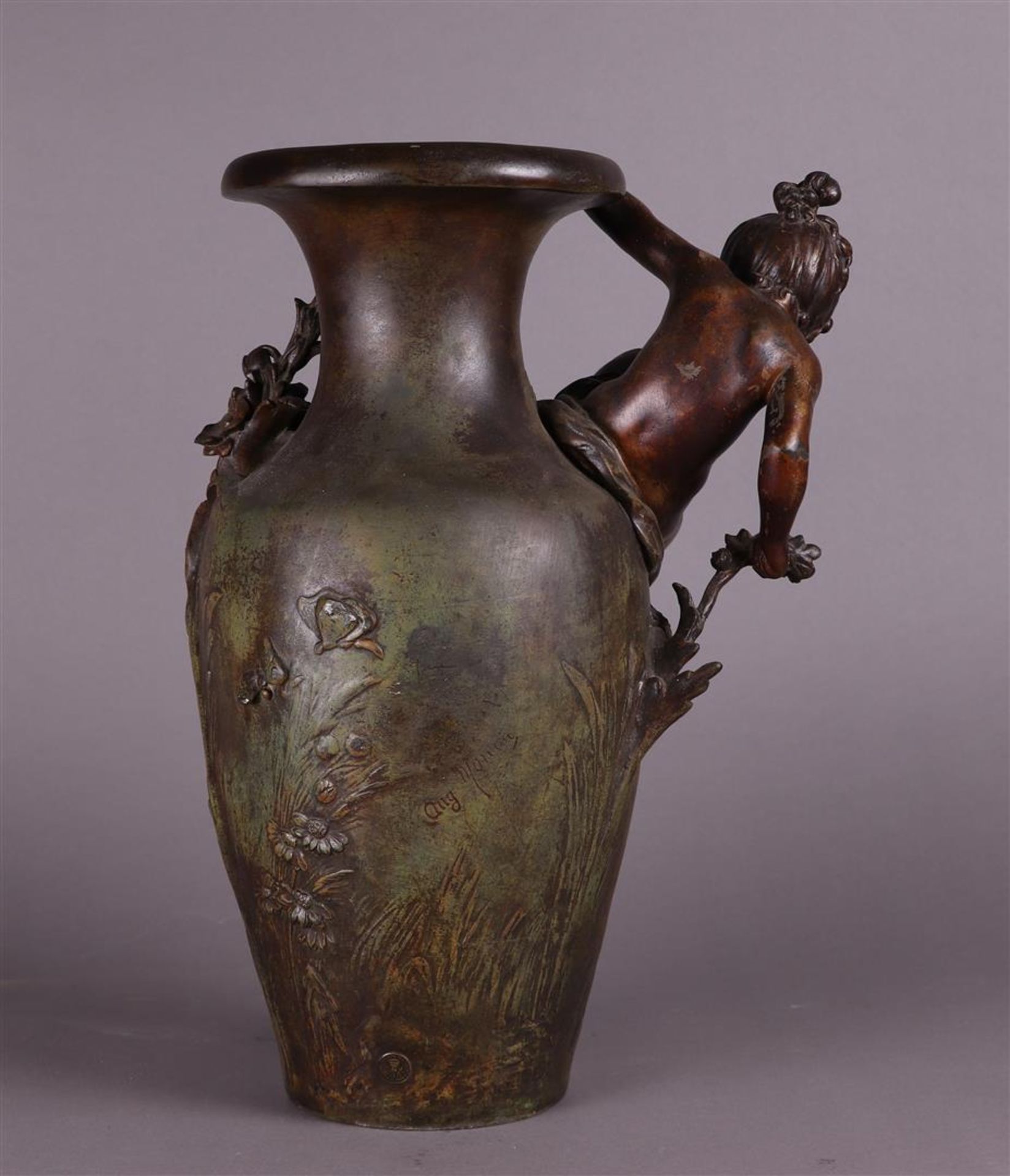 An Art Nouveau vase, after Auguste Moreau (1834 - 1917), signed "Aug. Moreau",  - Image 5 of 7