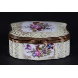 A porcelain lidded box with floral decor, marked Porcelaine de Paris. France, circa 1900.