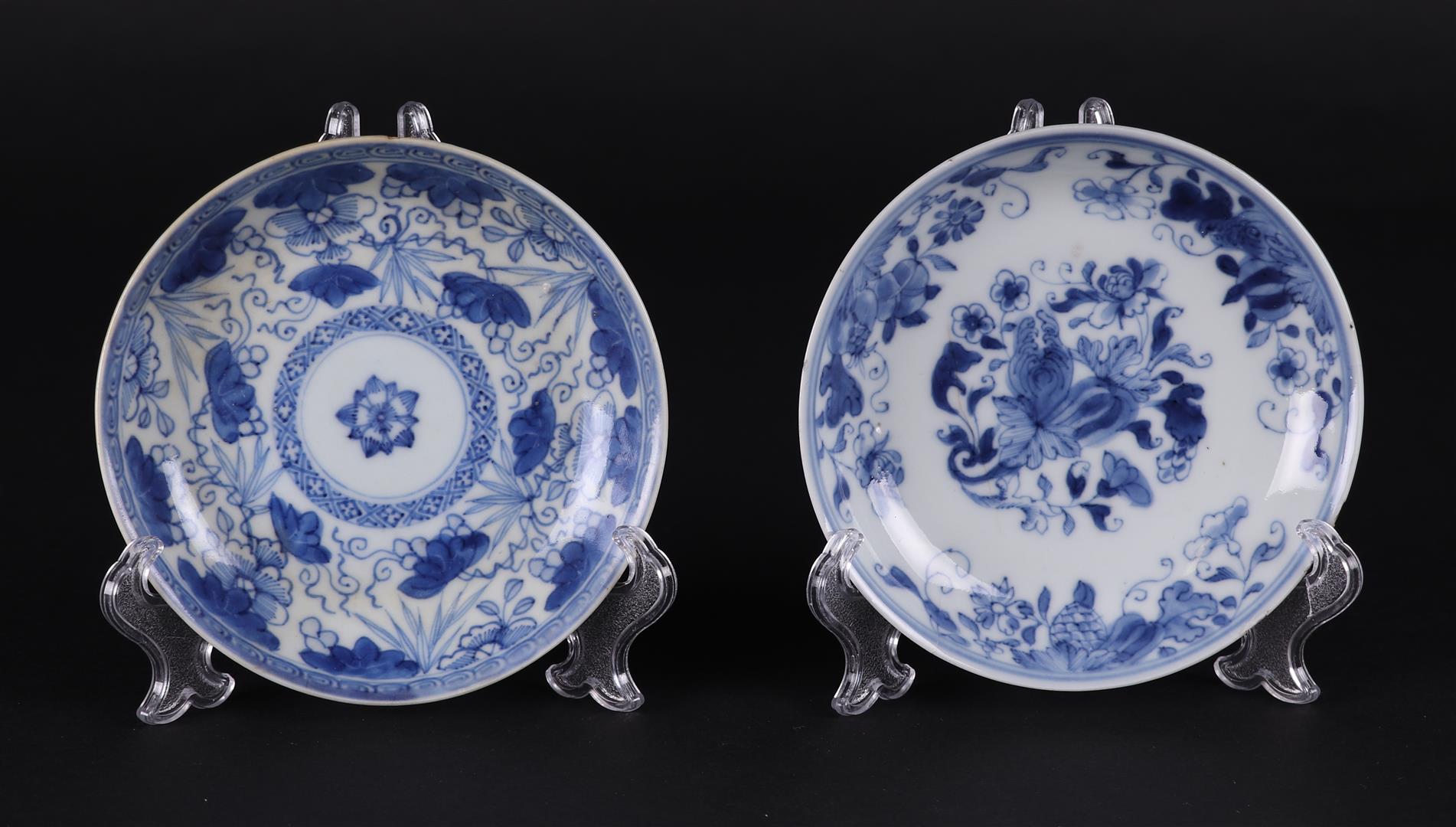 Two porcelain various plates, both with floral decor. China Yongzheng.