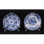 Two porcelain various plates, both with floral decor. China Yongzheng.