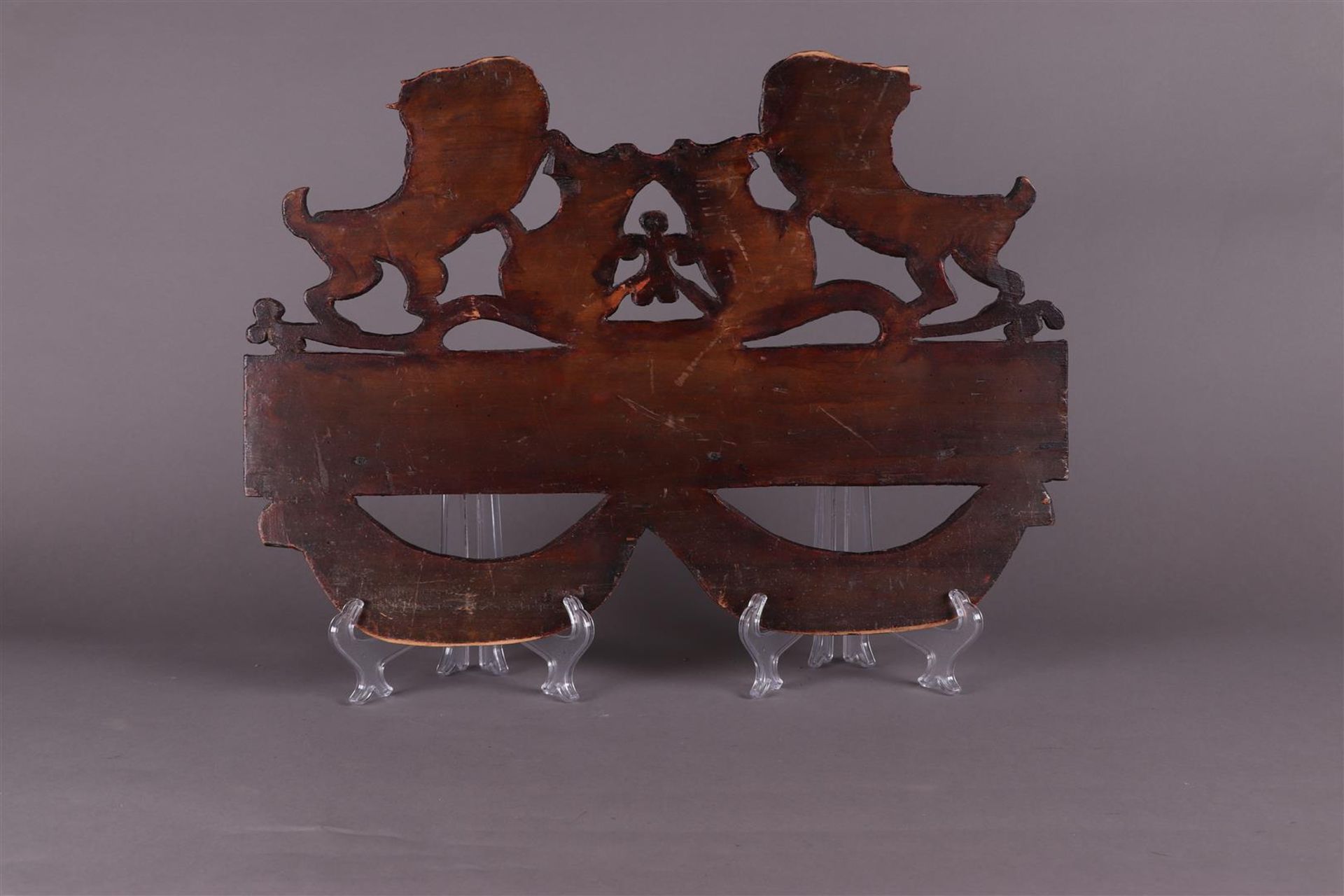 A Dutch painted folk art spoon rack. about 1850. - Image 2 of 2