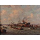 P.A. Wagemans (The Hague, 25 August 1879 - The Hague, 30 August 1955). Shipping in Rotterdam harbor