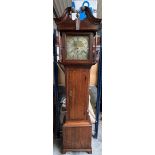 An English, oak, so-called Grandfather clock, address: Tobias Fletcher, Barnsley. about 1800.