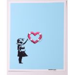 Banksy (b.: 1974), (after), Girl with heartshaped balloon, 02-04-2021,