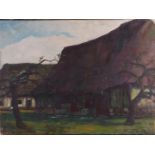 Hilaire van Biervliet (Kortrijk 1891 - 1981), Farmhouse in landscape,