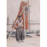 Jan Willem "Willy" Sluiter (Amersfoort 1873 - 1949 ), A Volendam fisherman at the "Wedding Bell"