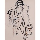 Kees van Dongen (Rotterdam 1877 - 1968 Monte Carlo), Jeune femme au chien