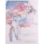 Wim Hoogstraten, (Leiden 1943), Tennis player, signed, and numbered "9/250". lithograph.