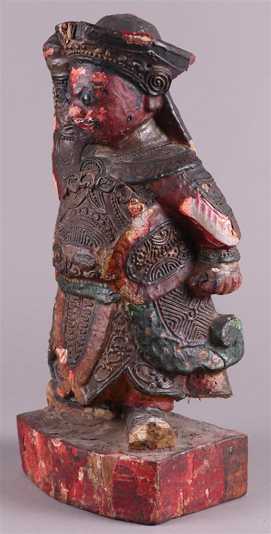 A wooden sculpture of a temple guard. Tibet, circa 1900. - Image 3 of 4