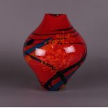 Ioan Nemtoi (b.:Trusesti, Dorohoi,Romania 1964), A colored glass "pear" vase. Signed.