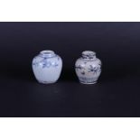 Two small porcelain storage jars with floral decoration. China, Ming period.