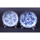 Porcelain plates with floral decor and capuchin exterior. China, Qianlong.