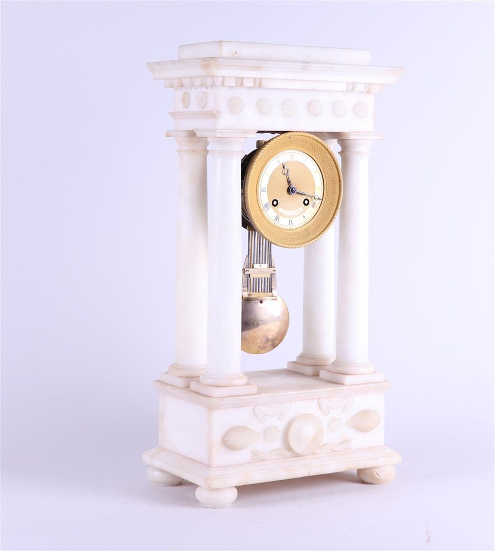 White marble column clock, address "Le Roy, Paris", France ca, 1850.