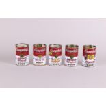 Andy Warhol (Pittsburgh, , 1928 - 1987 New York ), (after), (5x) Campbell's Tomato Soup cans