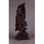 A large wooden sculpture of Shou Lao. China, 1st half 20th century.