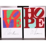 Robert Indiana (New Casttle, Ind. 1928 - 2018 Vinalhaven, Maine, USA) (after), Two postcards,