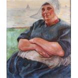 Willy Sluiter (Amersfoort 1873 - 1949 The Hague), A Volendam woman on the dike,