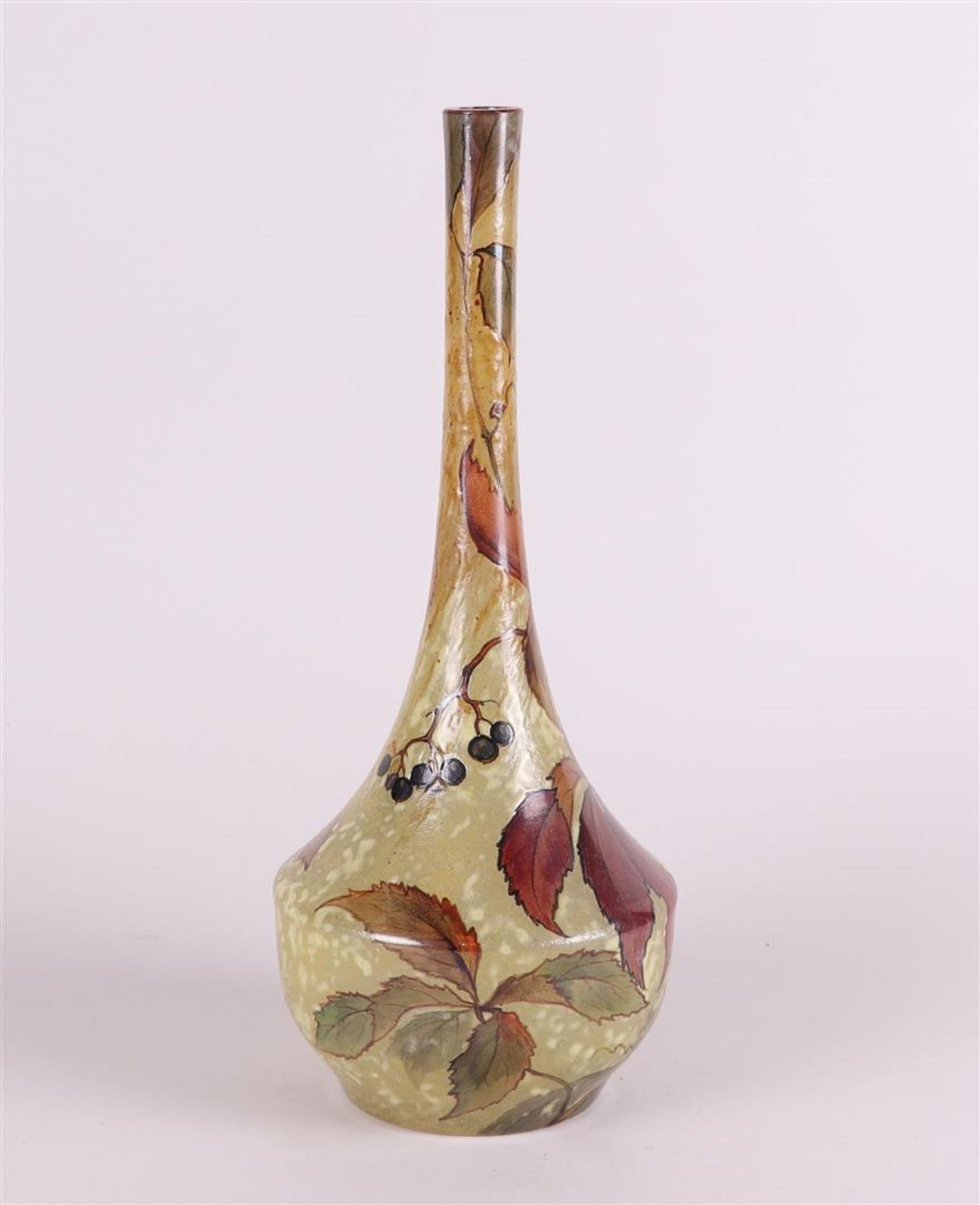 François-Théodore Legras (1839-1916) - A glass hand-painted Legras vase, marked at the foot. - Image 2 of 6