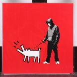 Banksy (b.: 1974) (after) -Apes on control/Incognito/ Barking, Serigraphy on both sides of a vinyl