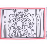 Keith Haring (Reading 1958 - 1990 New York), (after), Drawing in black and red felt-tip pen,