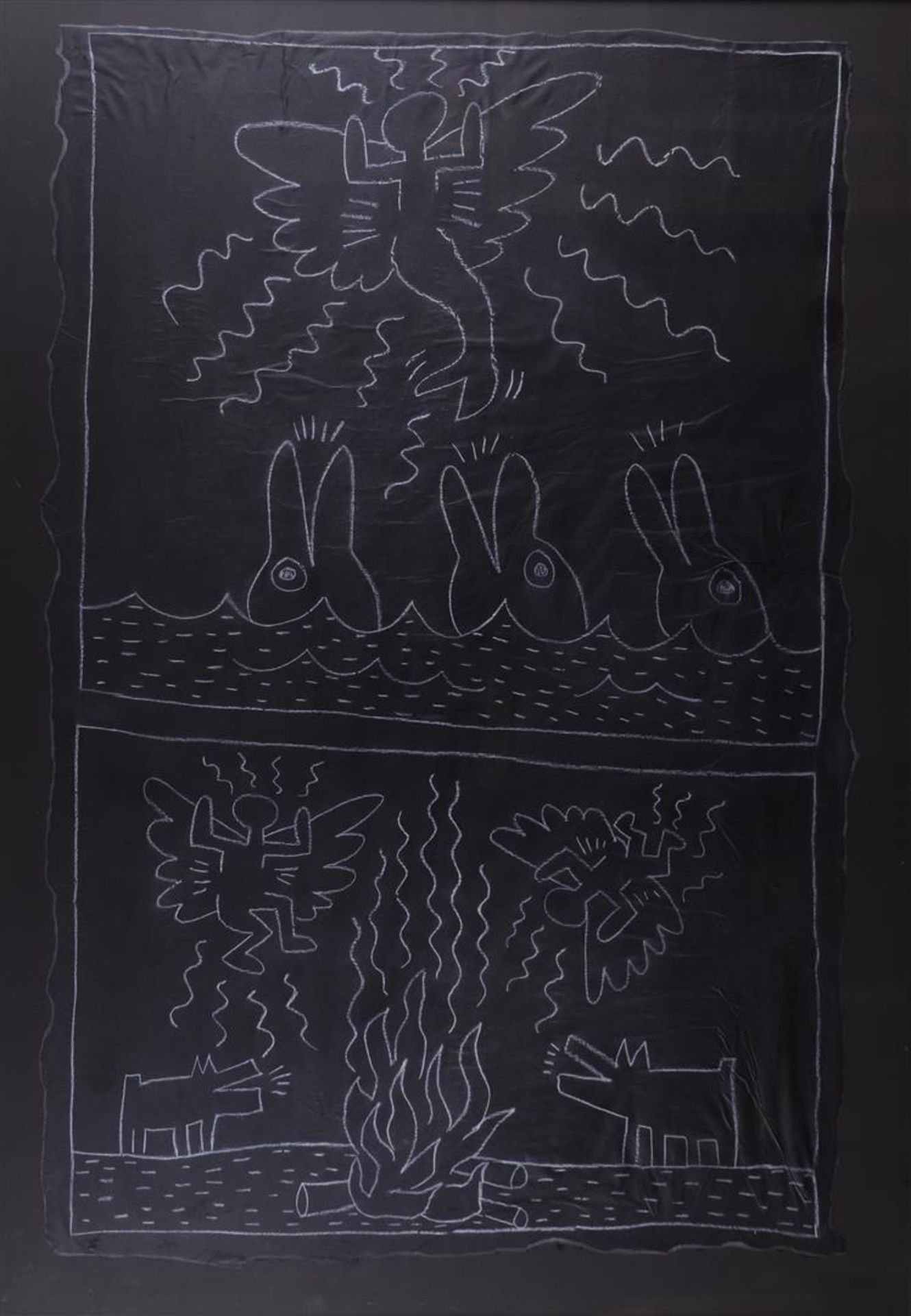 Keith Haring (Reading Pennsylvania 1958 - 1990 New York), (after), Subway Drawing, Untitled,