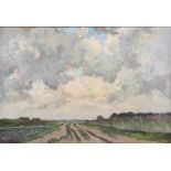 Barend Ferwerda (Amsterdam 1880 - 1958 Heelsum), Cart track on the heath,