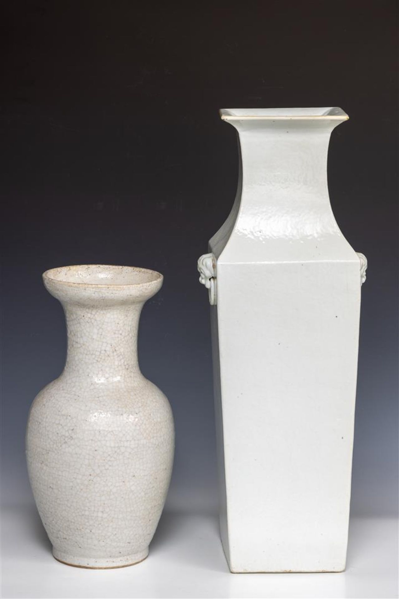 A lot consisting of (2) Chinese vases including a baluster vase and a crackle vase. - Image 2 of 2
