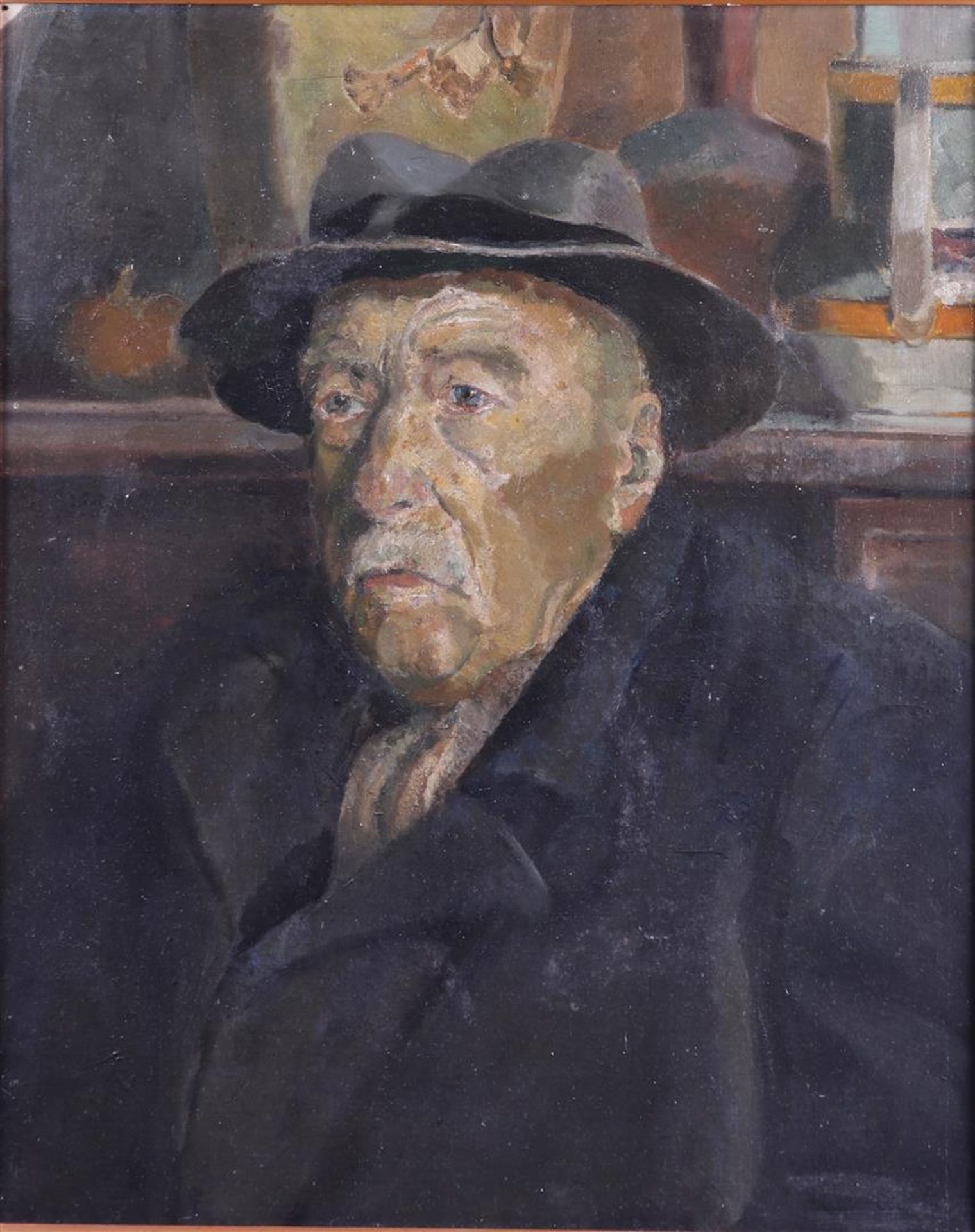 Henri Frédéric Boot (Maastricht 1877 - 1963 Haarlem), Portrait of a Haarlemmer in the studio, 