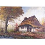 Dutch School, 20th century. A farm in a landscape, oil on canvas.