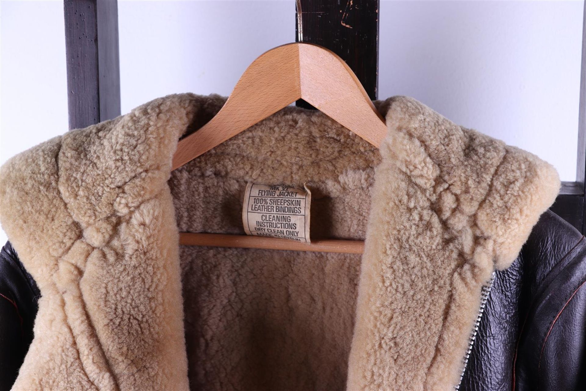 A Vintage Leather Sheepskin Flight jacket. Medium. - Image 2 of 3