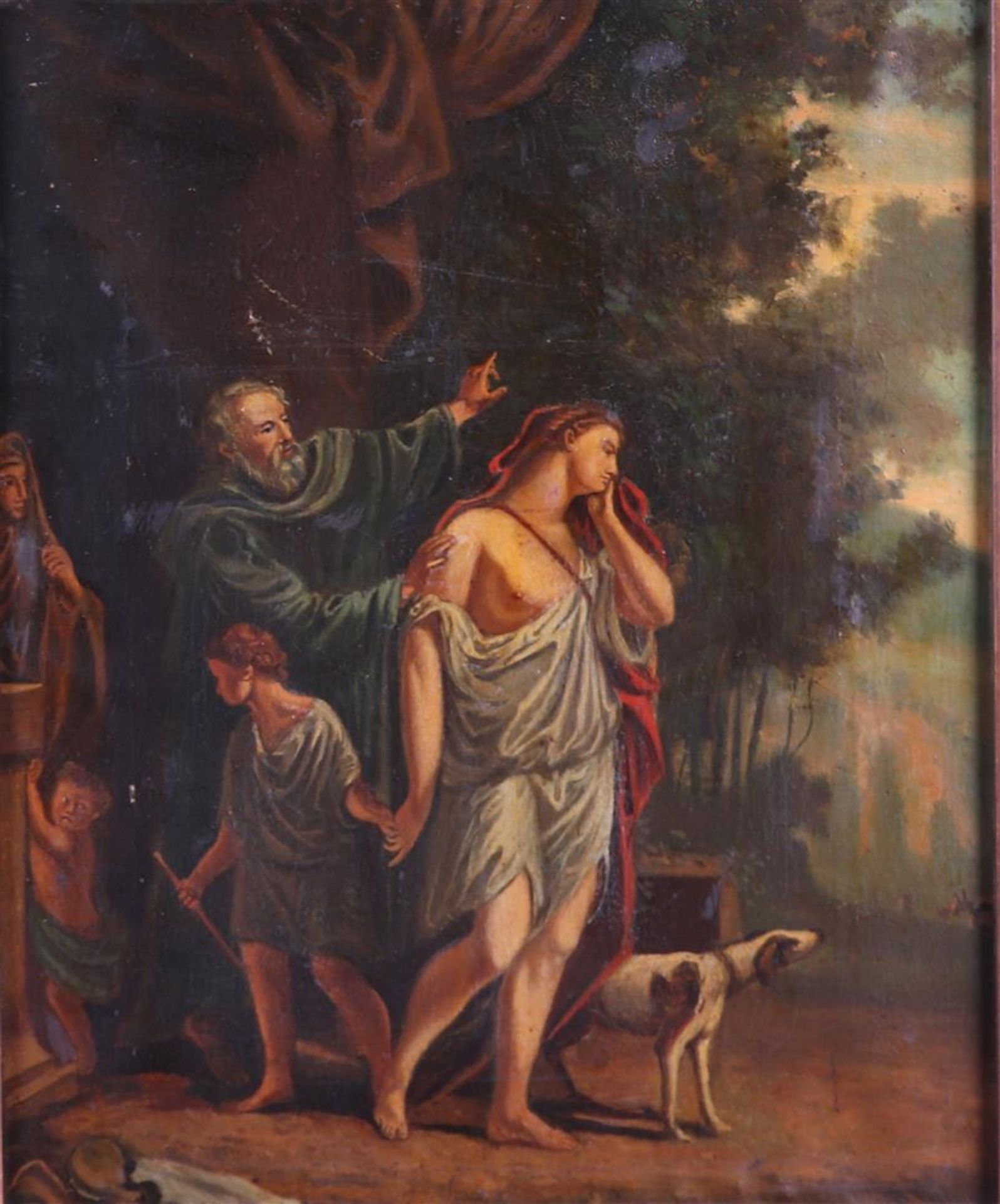 French School, ca. 1900. The Departure of Hagar and Ishmael, oil on canvas.