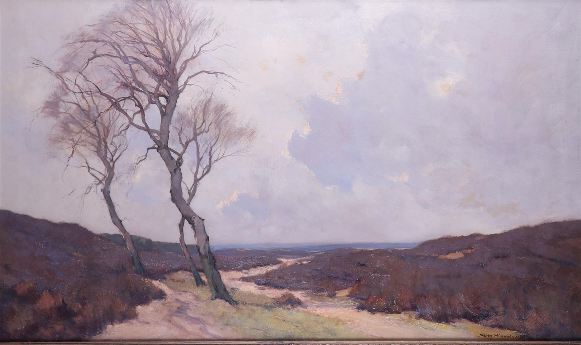 Xeno Munninghoff (Deventer , 1873 - 1944 Deventer), Heathland in Autumn, ca. 1940