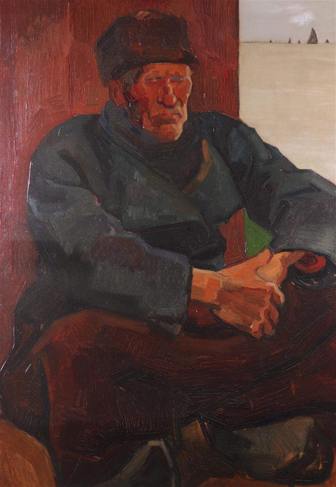 Willy Sluiter (Amersfoort 1873 - 1949 The Hague), Volendam fisherman squatting, - Image 3 of 8