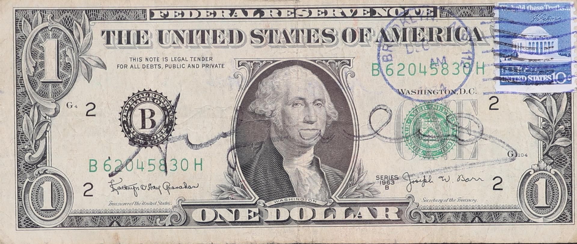 Andy Warhol (Pittsburg 1928 - 1987 New York), (after), One Dollar Bill, dating from 1963, 