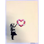 Banksy (b.: 1974), (after), & Post Modern Vandal, Girl with Heart shapes Float (Yellow),
