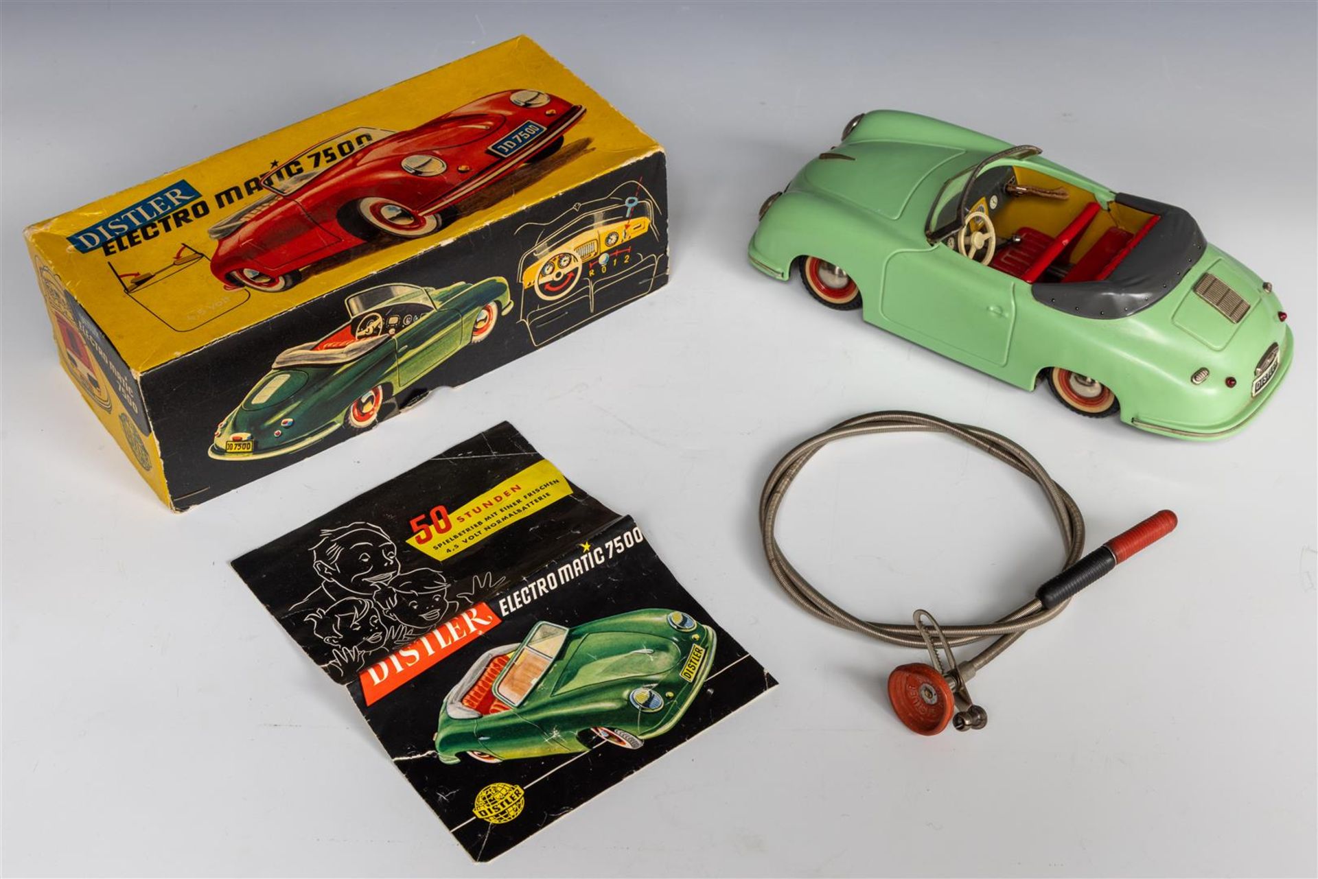 A Distler electro matic 7500 model of a Porsche 365 convertible, 1950 - 1959. In original box.