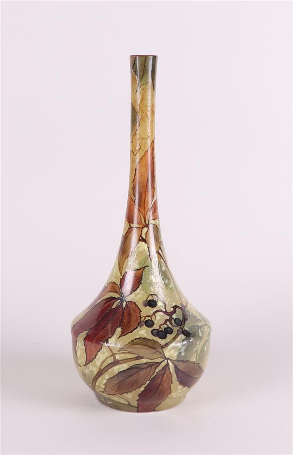 François-Théodore Legras (1839-1916) - A glass hand-painted Legras vase, marked at the foot.