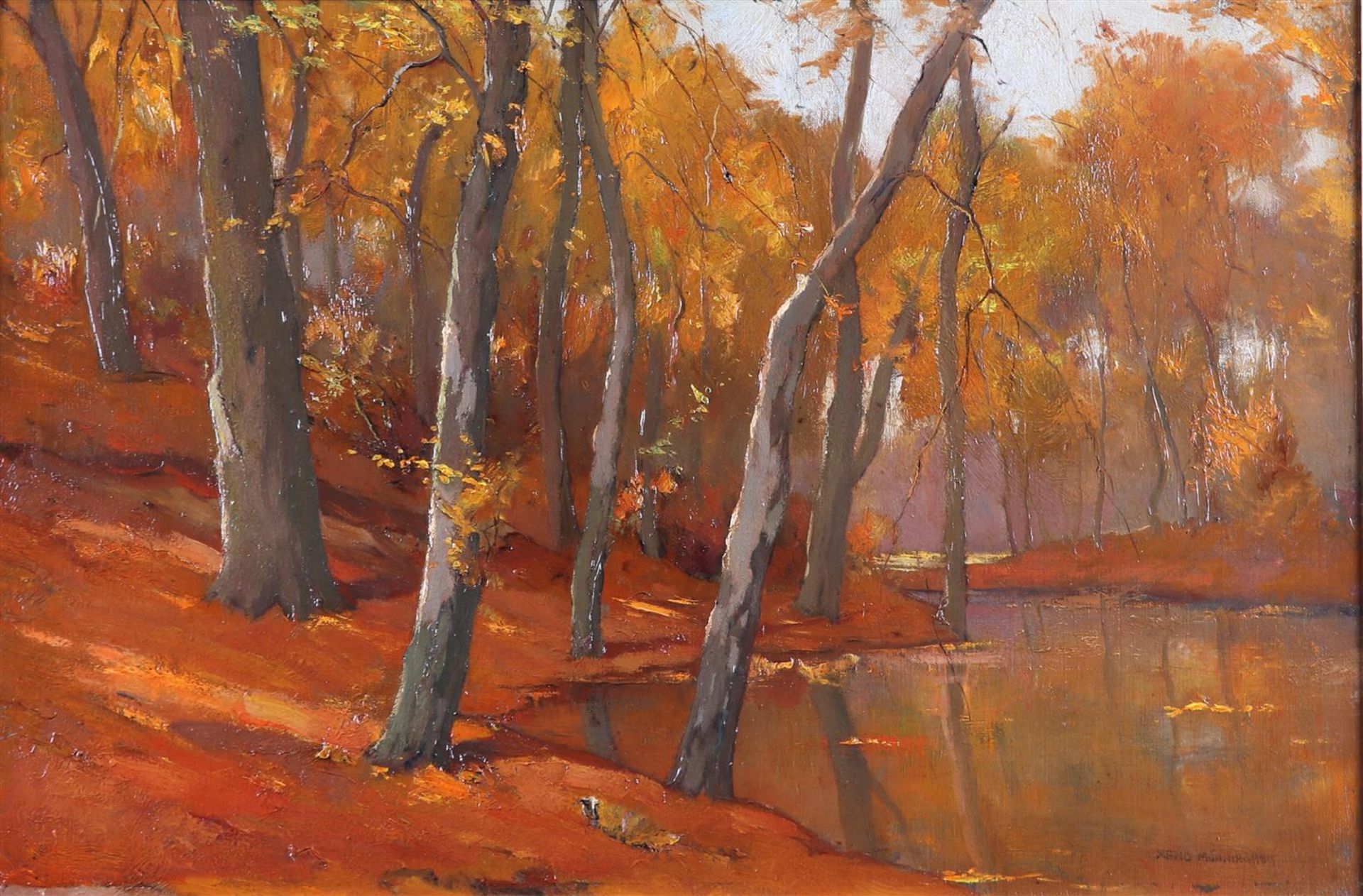 Xeno Munninghoff (Deventer 1873 - 1943 Barneveld), Kwelbeek in Oosterbeek in autumn colours