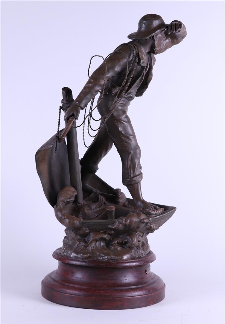 France ca. 1900, Le Sauvateur, A Zamac statue depicting a savior on a raging sea, - Image 3 of 5