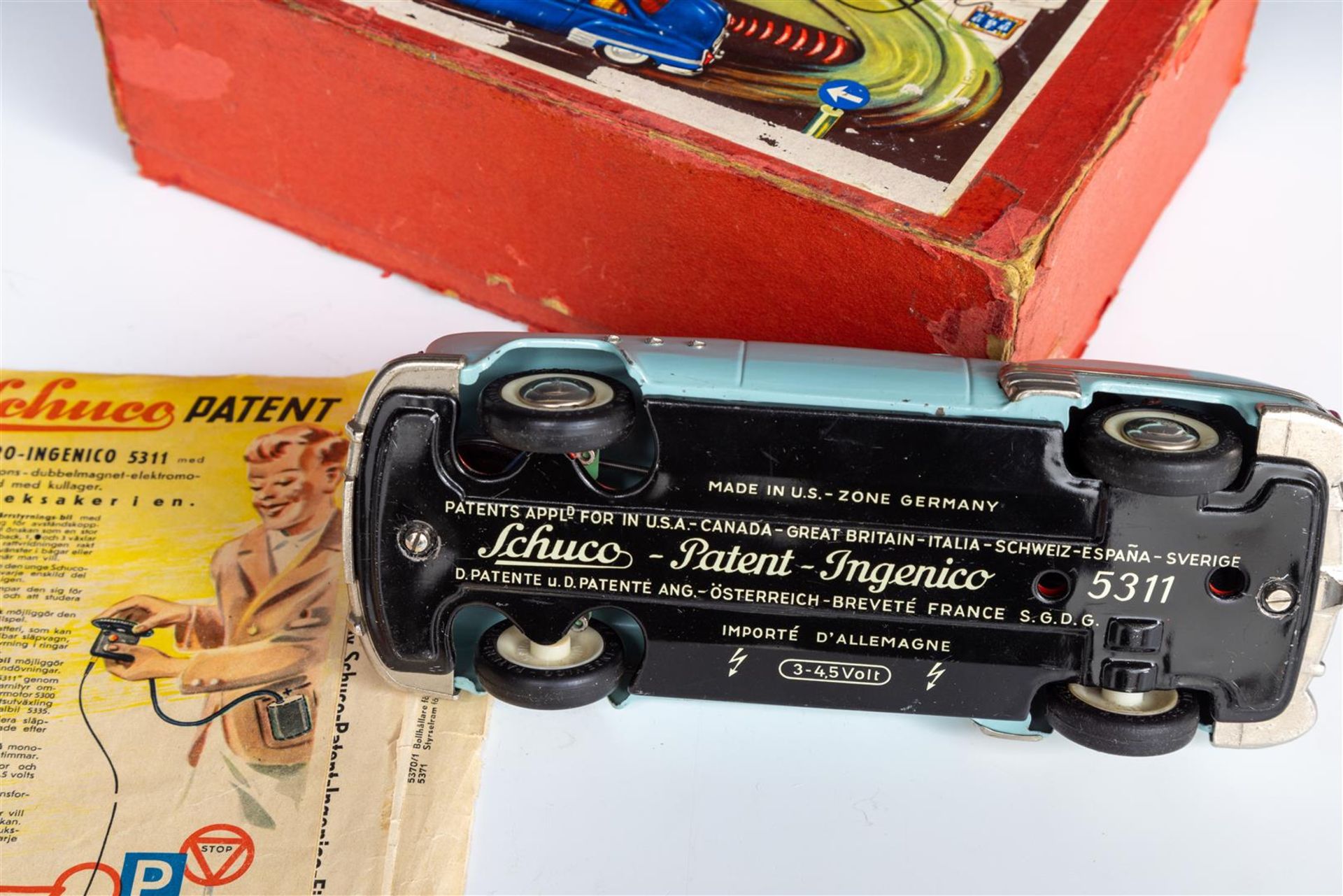 A Schuco Ingenico Patent 5311SB model car in original box. Germany, 1950 - 1959. - Bild 3 aus 3