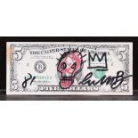 Jean-Michel Basquiat (New York, 1960 - 1988) (after), Signature Five Dollar Bill,