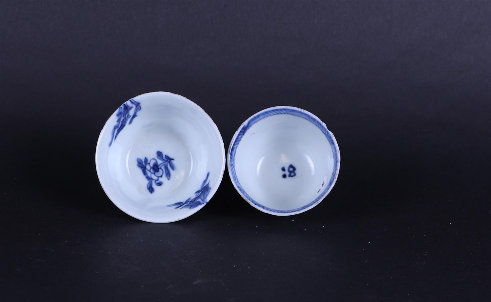 Two different porcelain bowls, one with a phoenix decor, the other with an equestrian warrior decor - Image 2 of 3