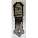 A Dutch, Frisian hanging clock, equipped with an alarm clock. Dutch 19th century.