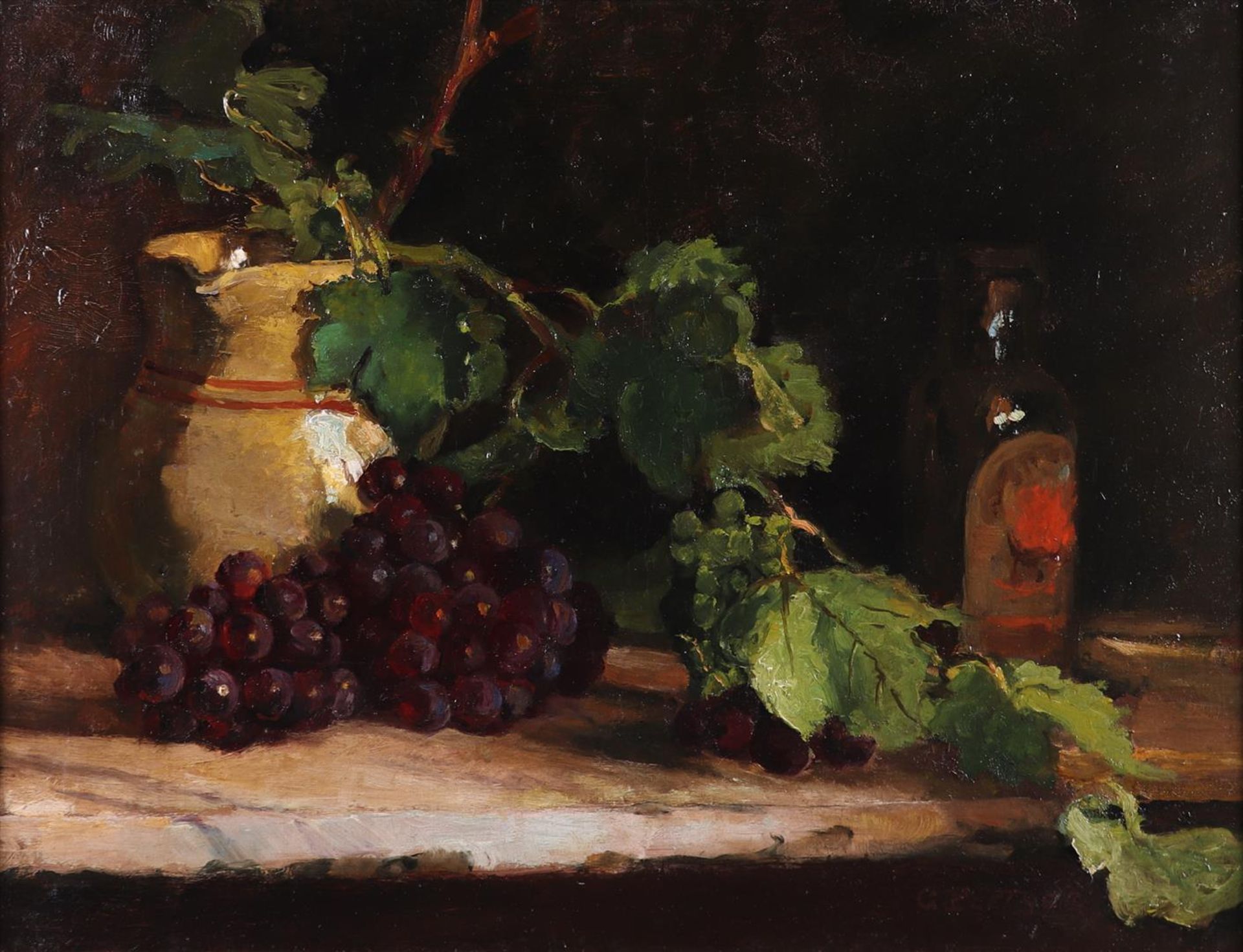 Jurgen "George" Pletser (Rotterdam 1871 - 1942), Still life with grape vine