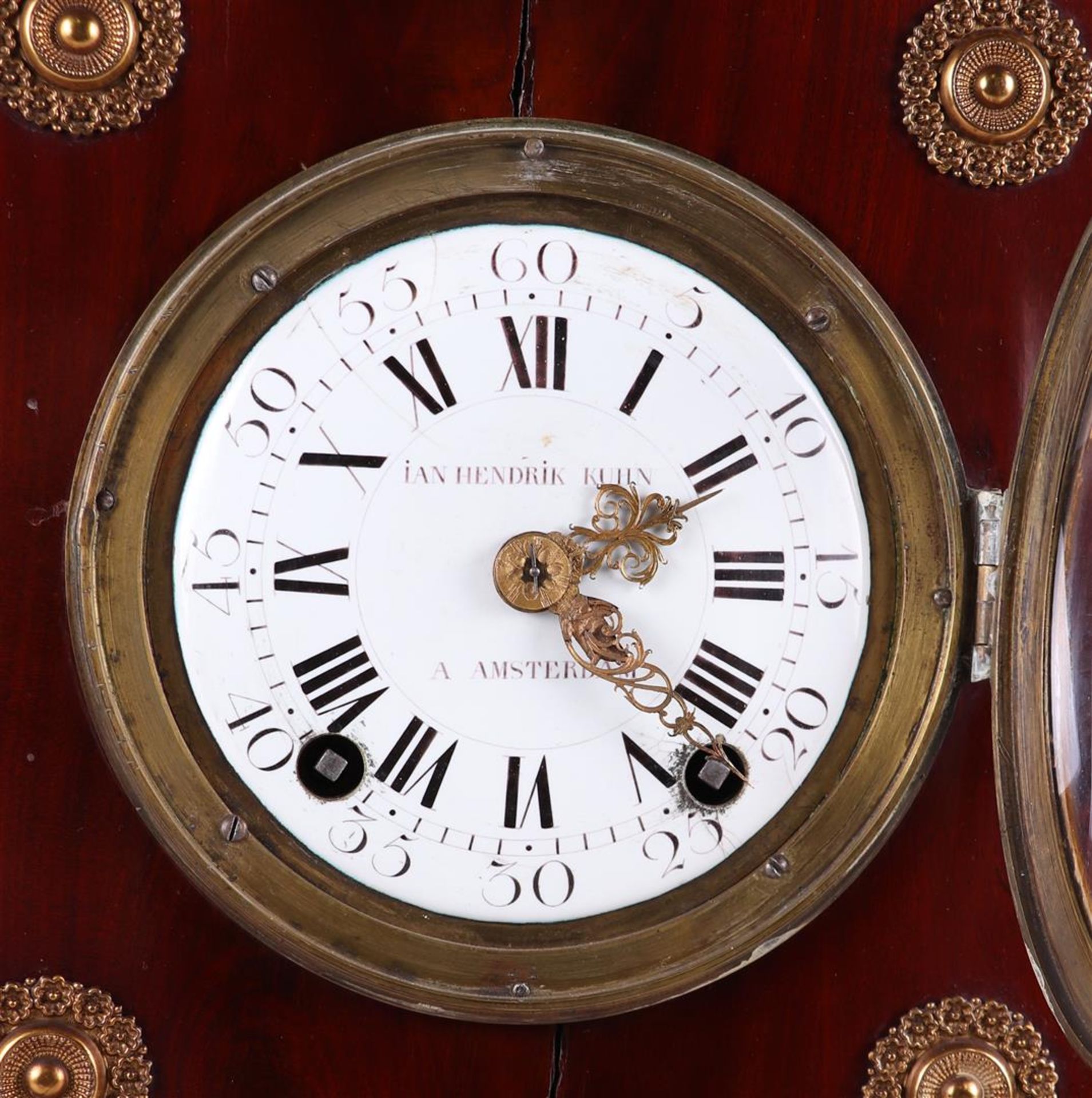 A mahogany glued Louis XIV mantel clock, addressed Jan Hendruk Kuhn Amsterdam. J - Bild 2 aus 8