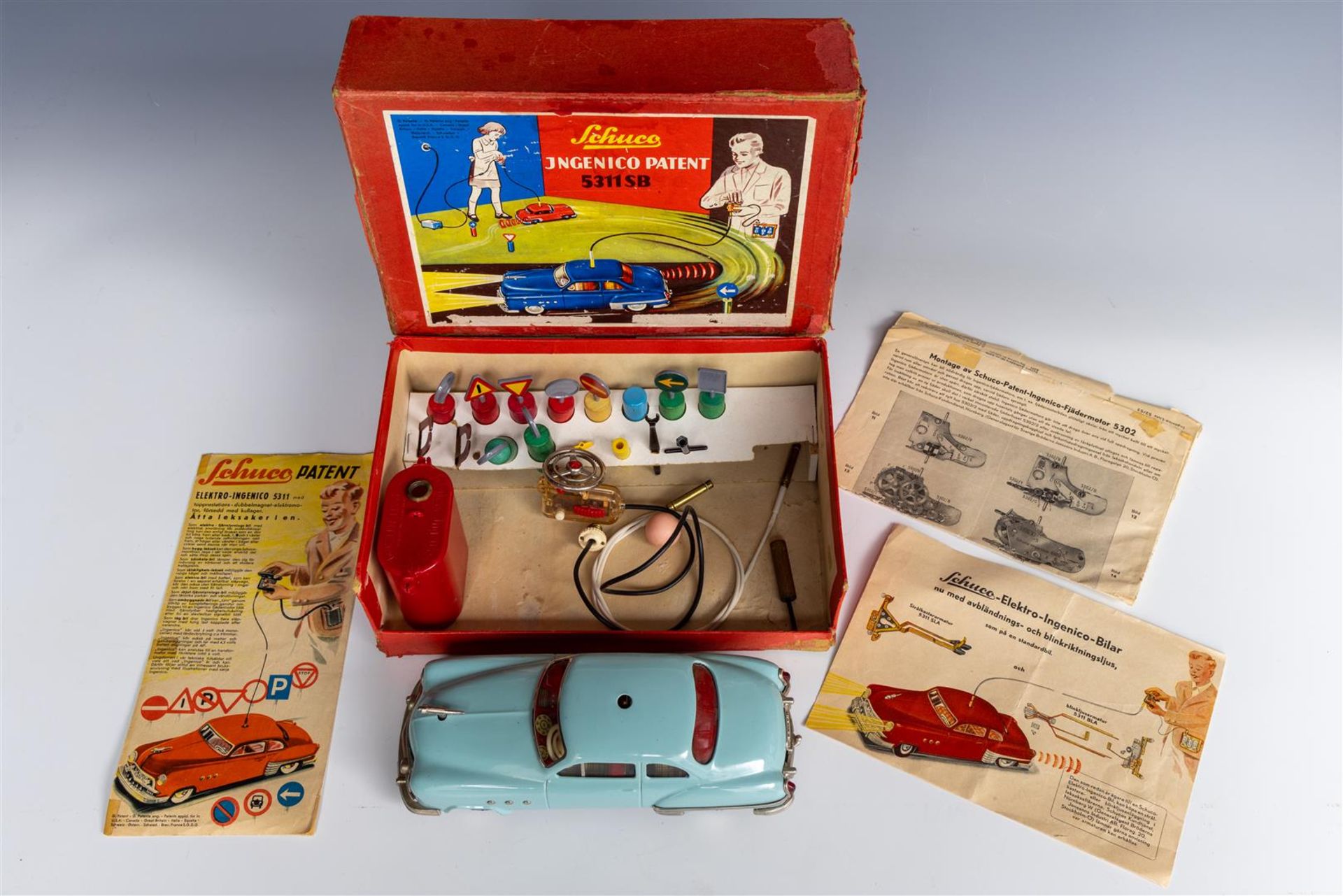 A Schuco Ingenico Patent 5311SB model car in original box. Germany, 1950 - 1959.