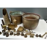 A lot of various copperware including two aker's