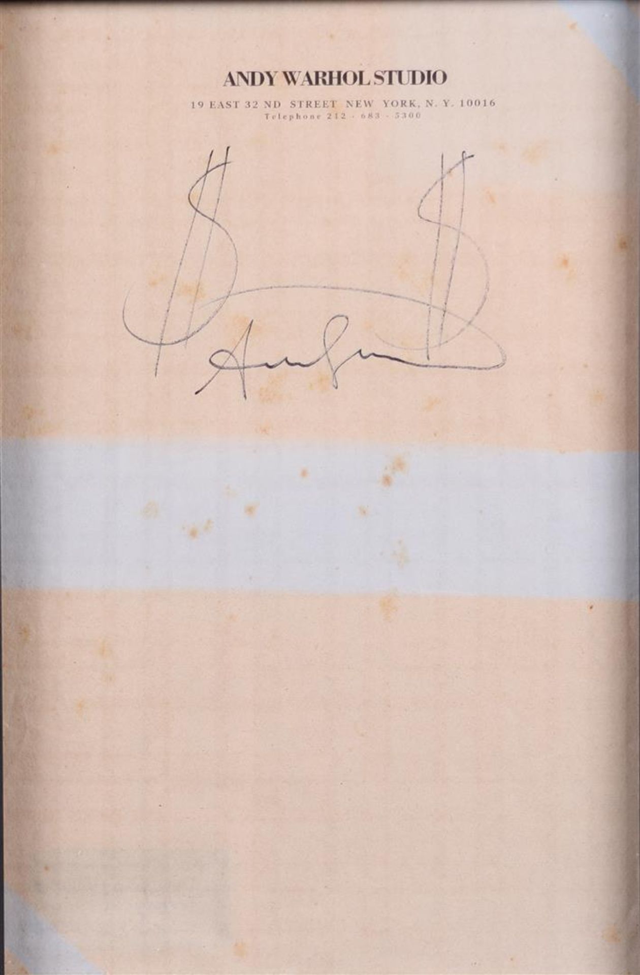 Andy Warhol (Pittsburg 1928 - 1987 New York), (after), Dollar Signes, on stationery, with signature,